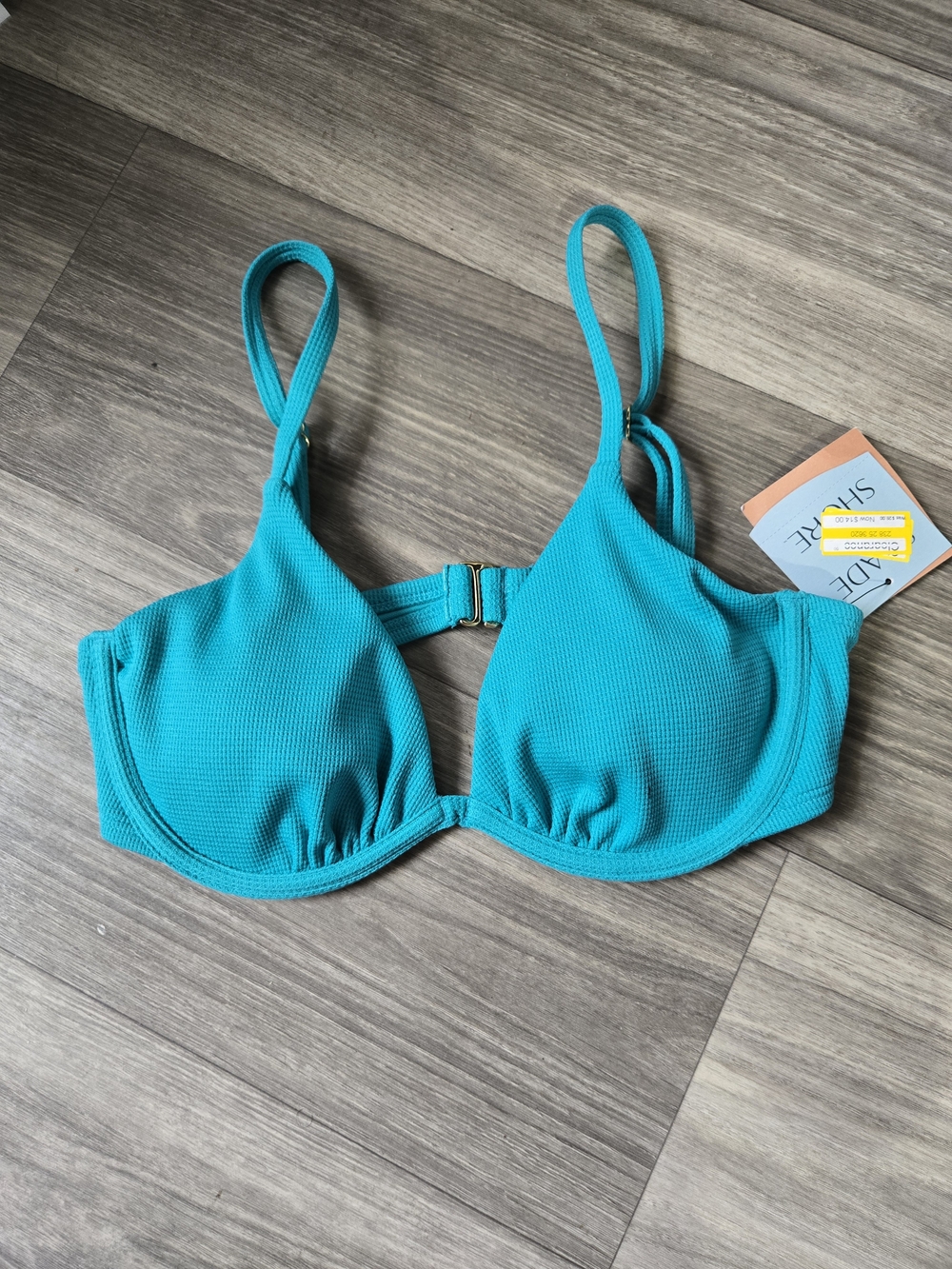 Shade & Shore Teal Underwire Bikini Topsize 36C